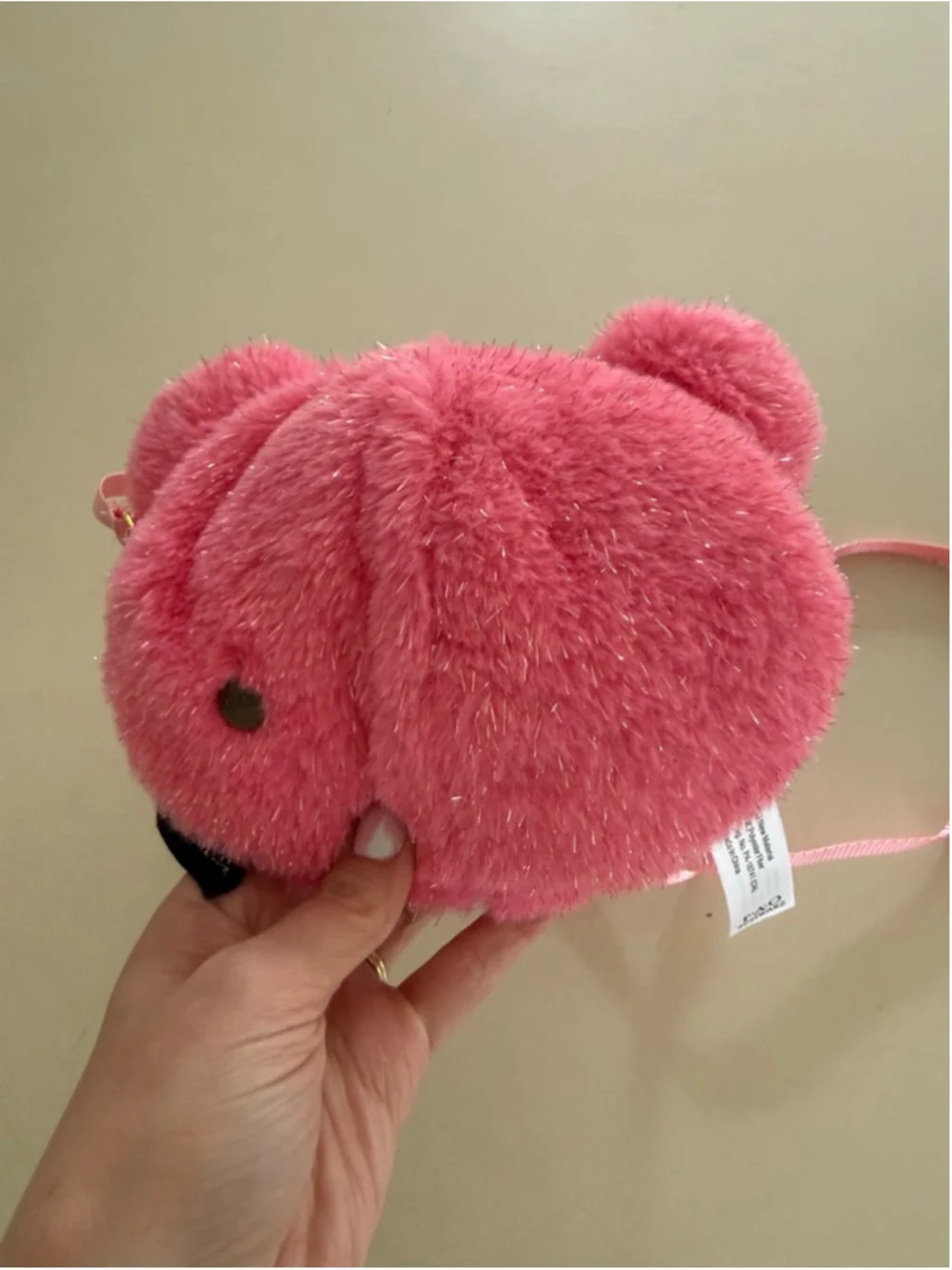 Girls FAO Schwarz Pink Teddy Bear Crossbody Bag One Size